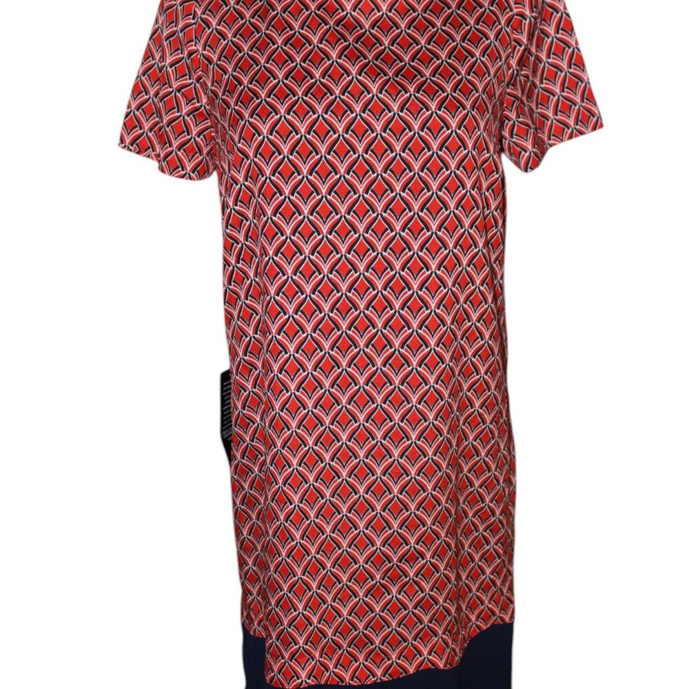 The Limited Women's Red Blue Shift Sheath Modal Shirt Dress XSP NWT'S - Picture 2 of 14
